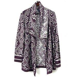 Great Northwest Indigo Open Cardigan Sweater Womens Sz M Aztec Southwestern Boho